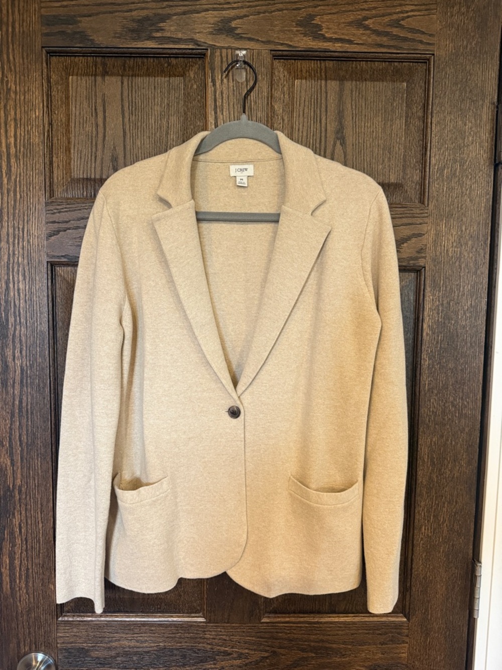 J. Crew Schoolboy Blazer Single-Button Knit Blazer Khaki Medium